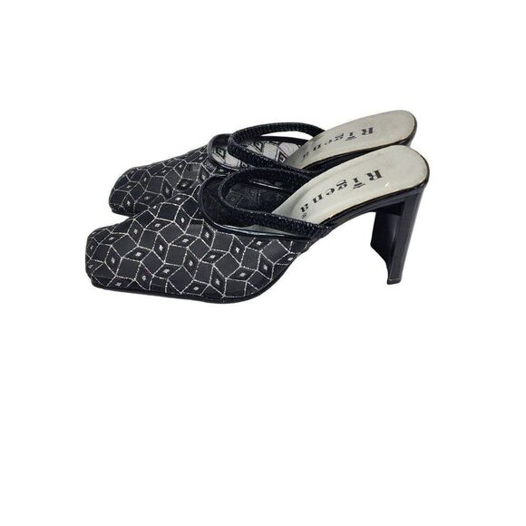 Regina Black Mesh Dress Heels Size 23 - Picture 2 of 8